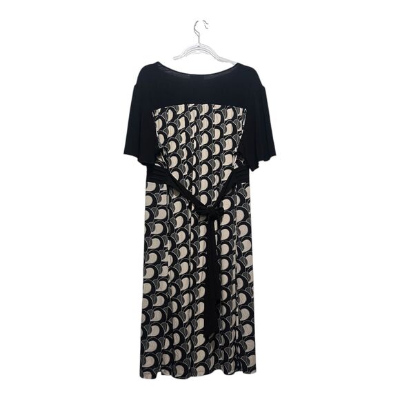 Lane Bryant Plus Size 18/20 Dress Retro Art Deco Print Fit & Flare Geometric - Picture 2 of 3